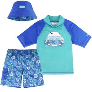 Boys 3 piece swim suit in blue